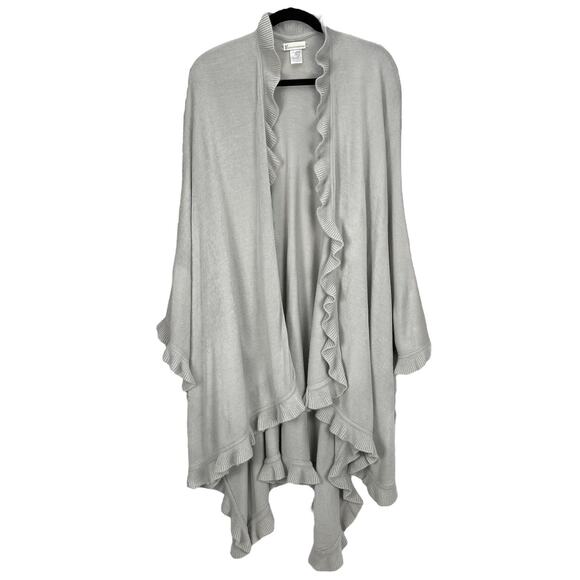 COLLECTION EIGHTEEN Women's LONG CASCADING RUFFLED CAPE Gray ONE SIZE - Picture 1 of 6